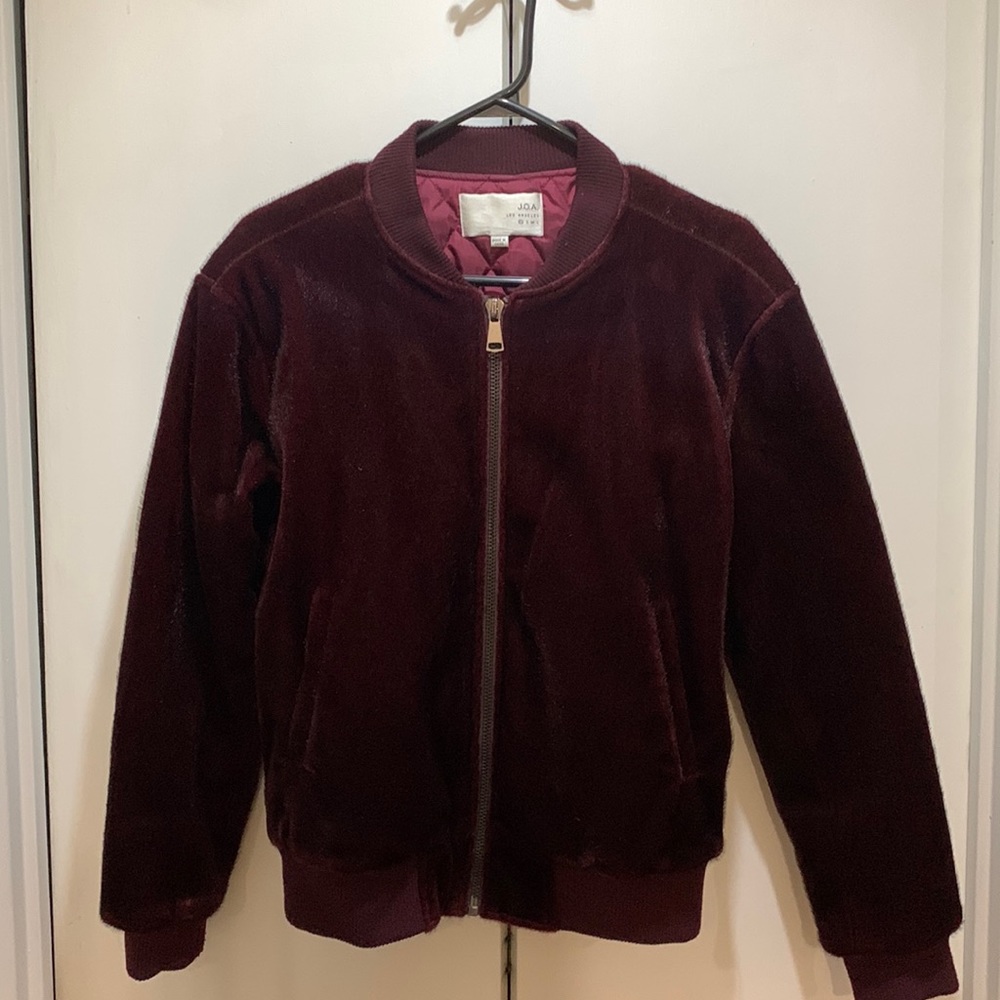 JOA Furry Burgundy Bomber